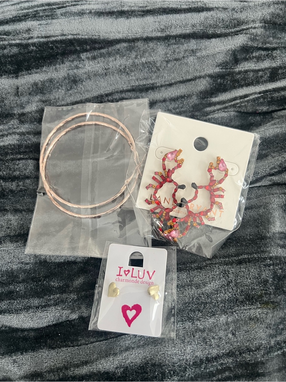 3 piece set  Tone Earring Set - Studs + Hoops